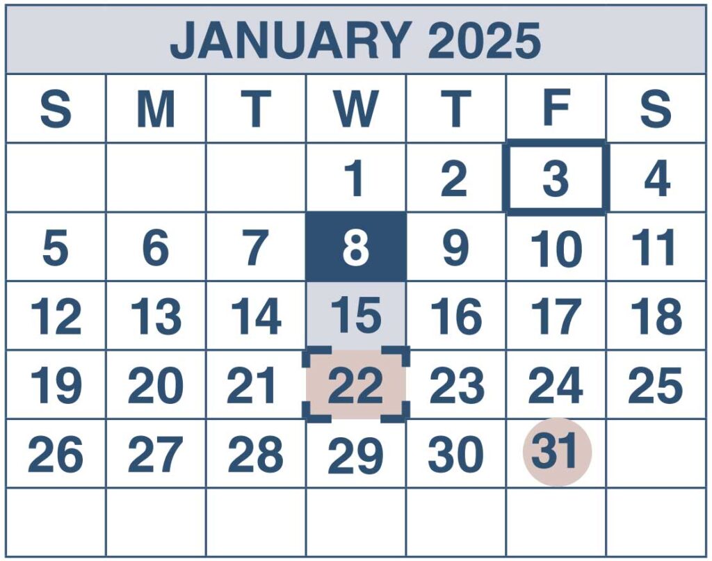 January 2025 - SSDI & SSI Payment Schedule