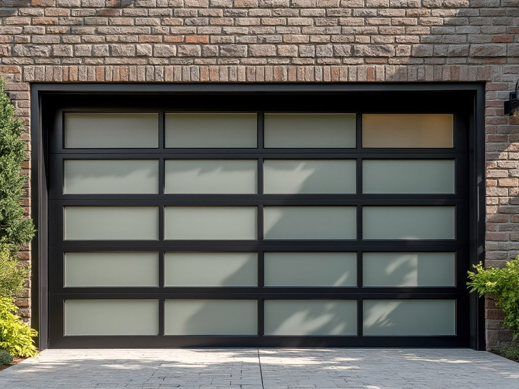 photo of a metal garage door