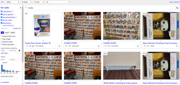 Craigslist sell Funko Pops