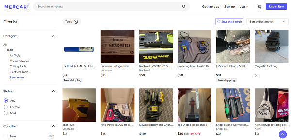 Mercari sell tools