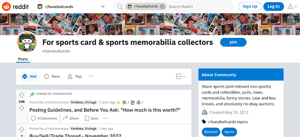 Reddit baseball cards
