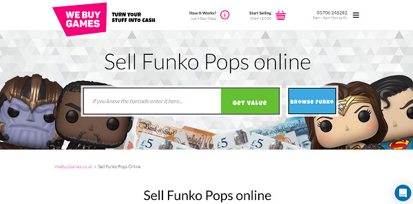 WeBuyGames selling Funko Pops