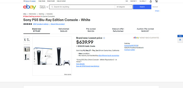 eBay Sell PS5