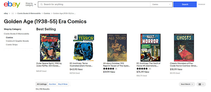 eBay sell comic books