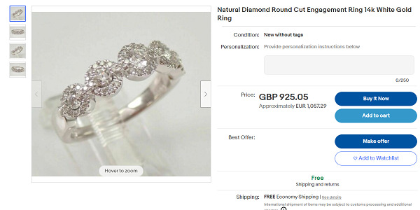 eBay Sell Wedding Ring
