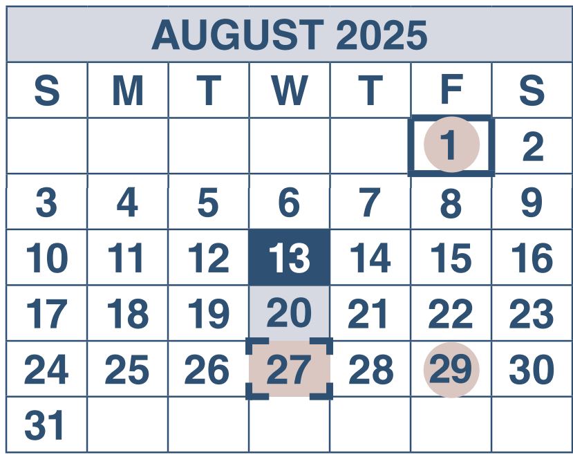 August 2025 - SSDI & SSI Payment Schedule