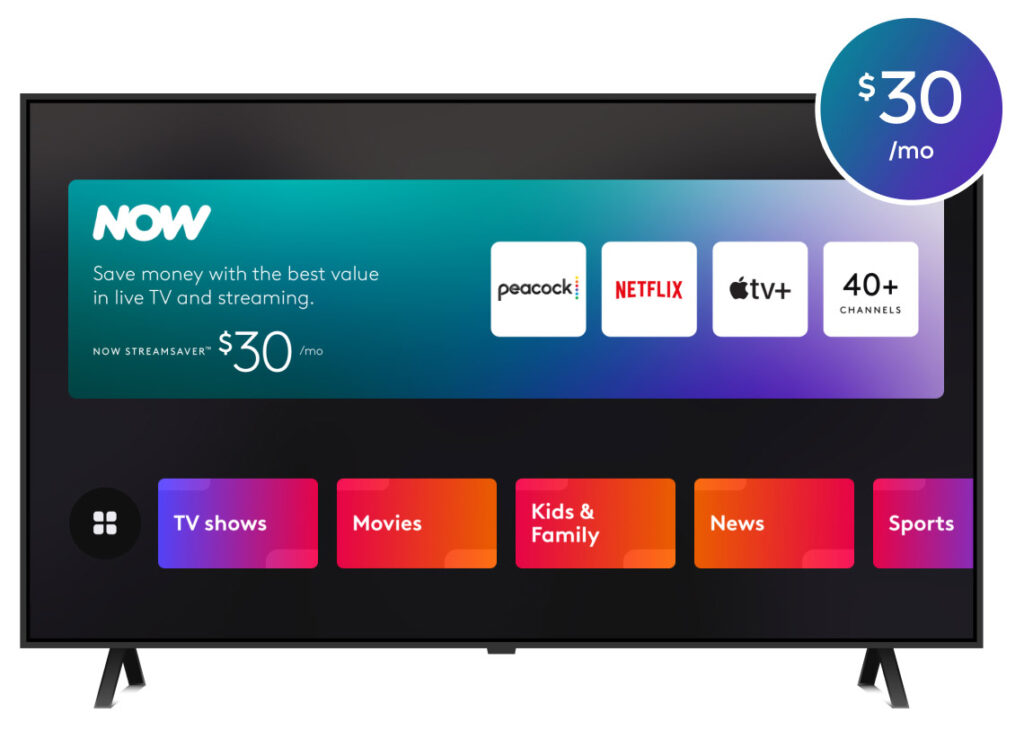 promotional image for NOW TV bundled with Xfinity StreamSaver