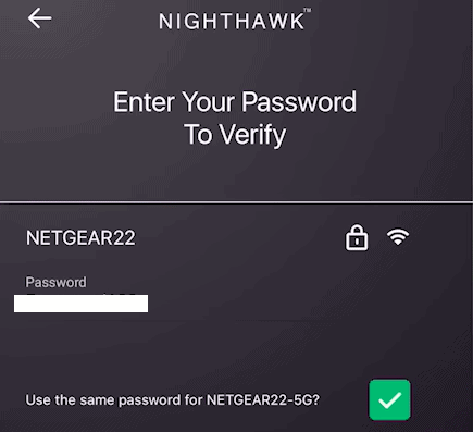 Set up the password