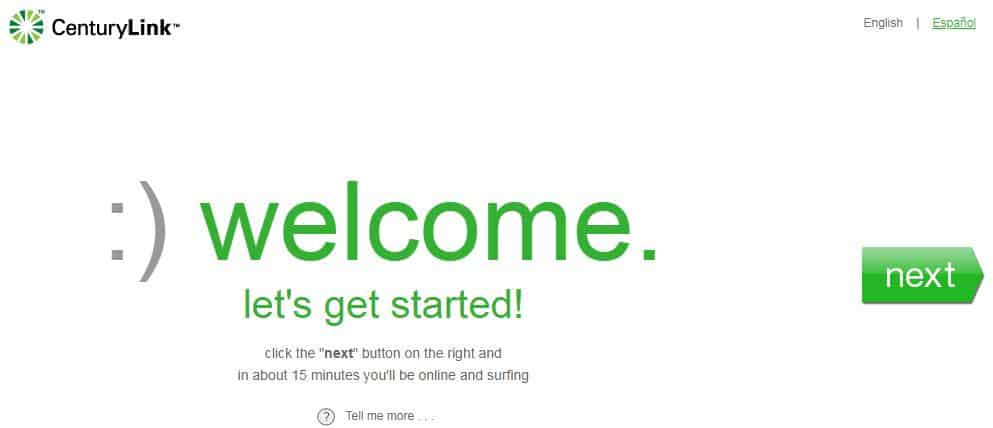 Centurylink welcome page