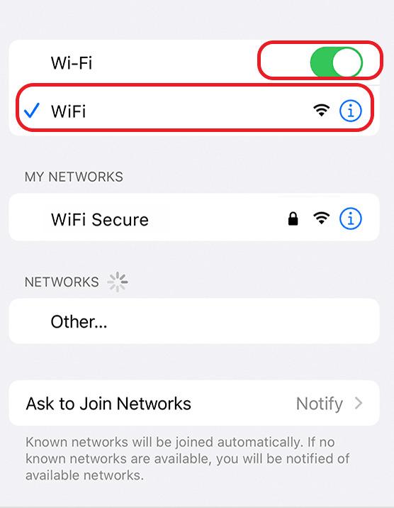 Connect to wifi