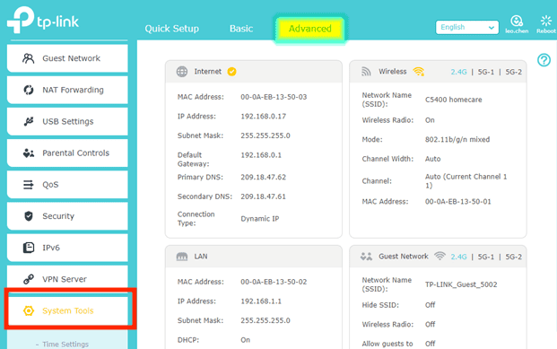 Find the System Tools option on the Home Page