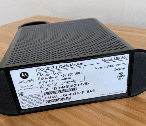Motorola MB8600 Label