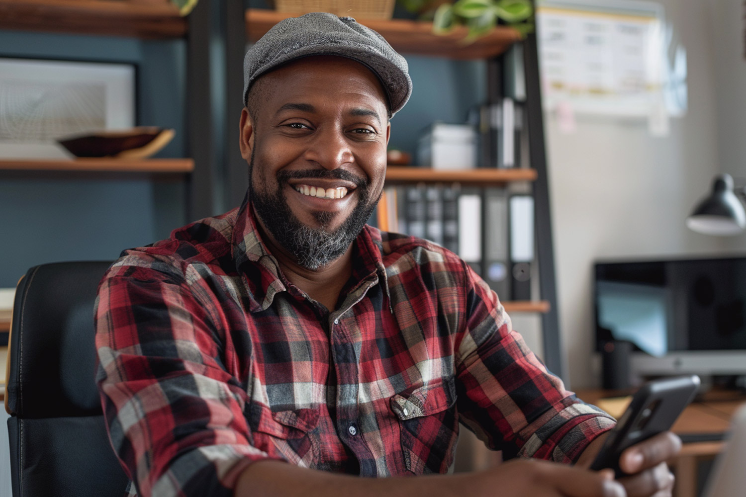 photo of a smiling man getting a cash advance from MoneyLion