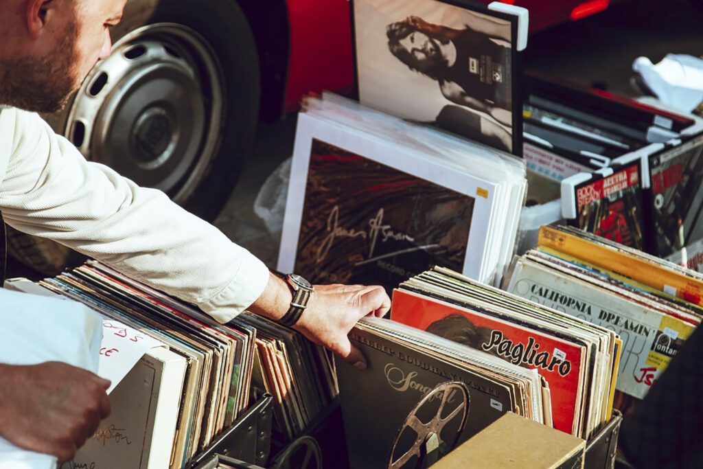 photo of a vinyl record collection