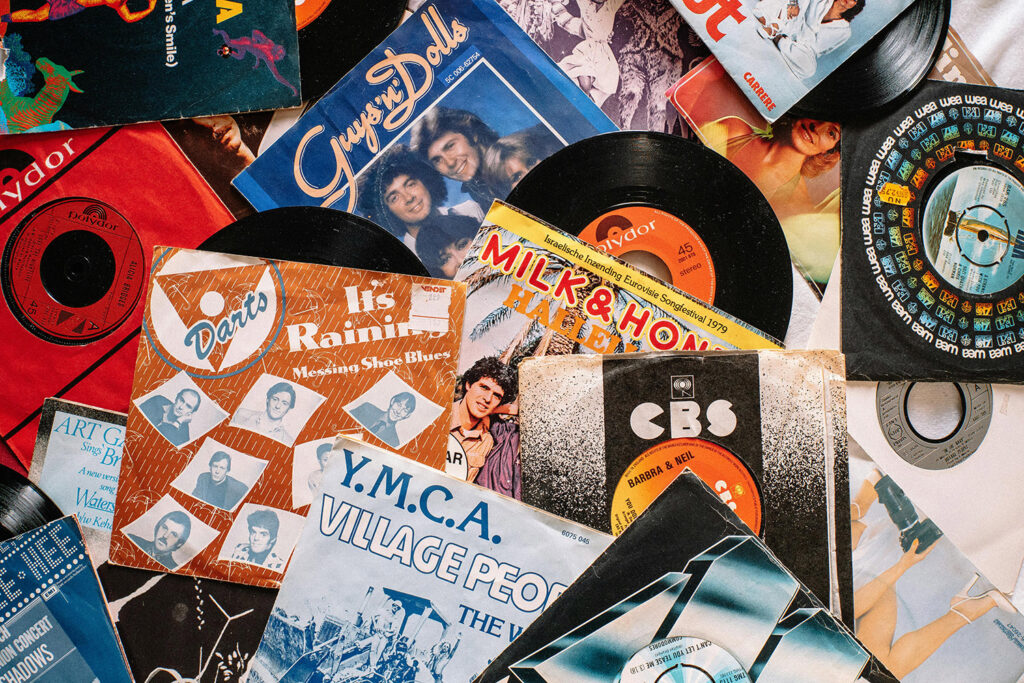 photo of a vinyl record collection