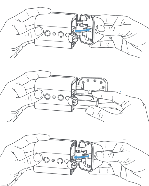 Insert the new battery into the compartment