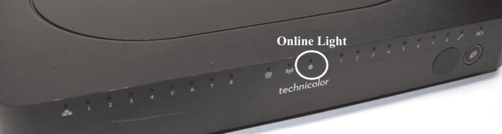 Online Light on Comcast Business Modem or Router