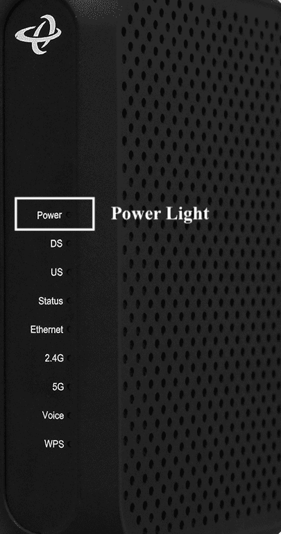 Power Light on Hitron Modem