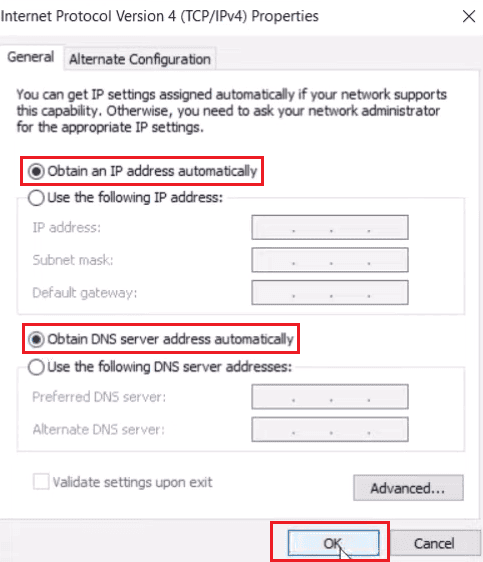 Select Automatic or Manual DHCP