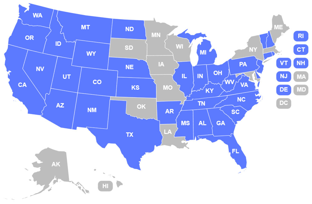 Map of Yendo Locations in the U.S.