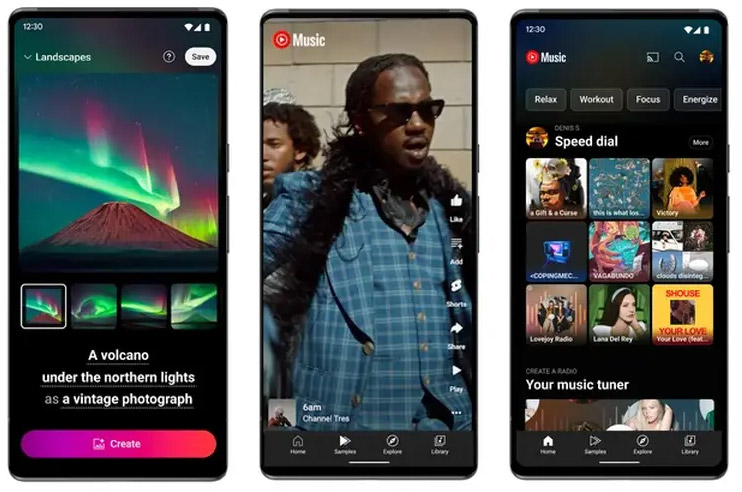 photo of the YouTube music app