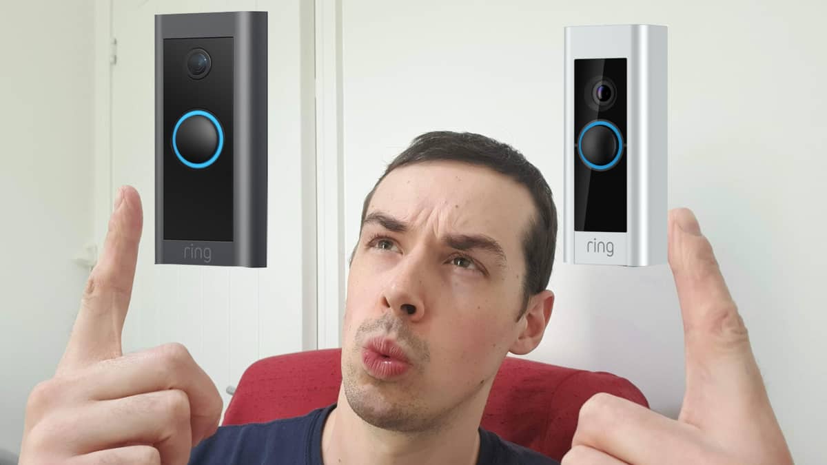 Ring Doorbell Wired vs Pro (with me looking up at them)