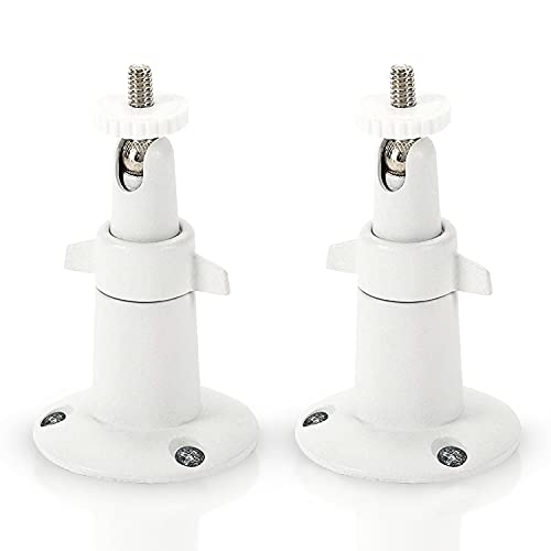 Wasserstein Adjustable Metal Mount Compatible w/Arlo Essential/XL Gen 2/Pro 4 & Ring Stick Up Cam Pro Battery, Wyze Cam Outdoor/Pan (2-Pack, White)