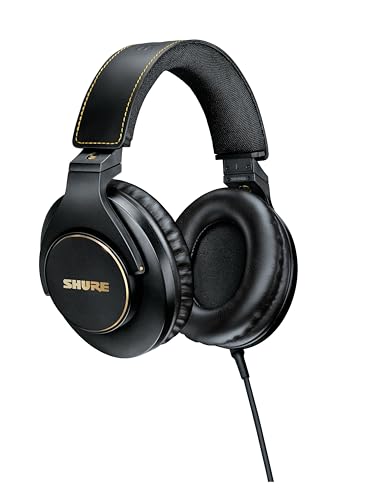 Shure SRH840A Over-Ear Wired Headphones for Critical Listening & Monitoring, Professional Headset, Tailored Frequency Response, Superior Detailed Sound, Adjustable & Collapsible Design - 2022 Version