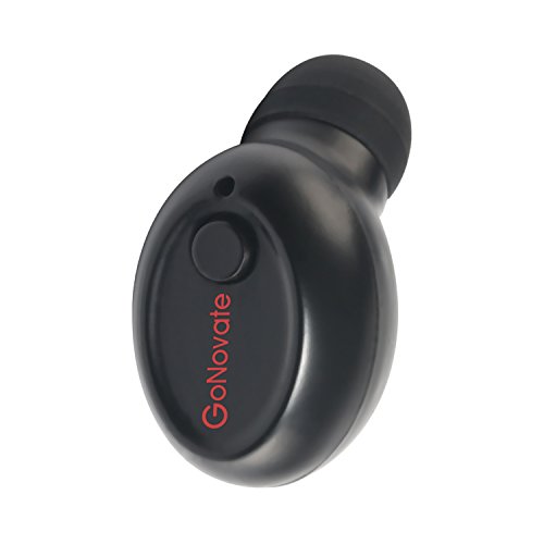 GoNovate G8 Bluetooth Earpiece Wireless Headphone Mini Invisible Earbud, 6 Hrs Playtime 2 Magnetic USB Chargers Tiny Smallest Headset Single Car Earphone with Mic for Samsung Galaxy (1 Piece)