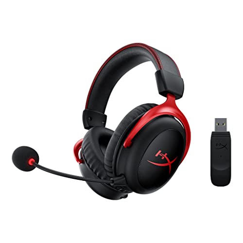 HyperX Cloud II Wireless -Gaming Headset for PC, PS5, PS4, Long Lasting Battery Up to 30 Hours, DTS® Headphone:X®Spatial Audio, Memory Foam, Detachable Noise Cancelling Microphone with Mic Monitoring