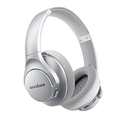 Soundcore Anker Life Q20 Hybrid Active Noise Cancelling Headphones, Wireless Over Ear Bluetooth Headphones (Silver)