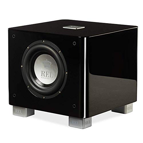 REL Acoustics T/7x Subwoofer, 8 inch Front-Firing Driver, Arrow™ Wireless Port, High Gloss Black