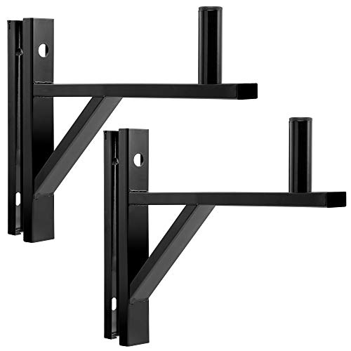 LyxPro Wall Mount Speaker Bracket for Professional Audio PA Speaker Holder Set of 2 Pair Heavy Duty Metal Supports 90 Lbs. Weight Capacity Interchangeable Posts Black - LYXWSB15B