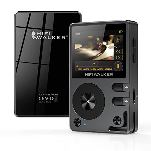 HIFI WALKER H2 HiFi MP3 Player with Bluetooth, Lossless DSD FLAC Player, Digital Music Player Hi Res Portable Audio Player with 64GB Micro SD Card, Support Up to 256GB