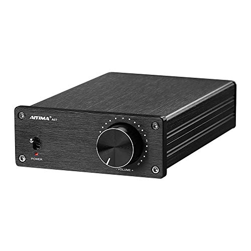 AIYIMA A07 TPA3255 Power Amplifier 300Wx2 HiFi Class D Stereo Digital Audio Amp Mini 2 Channel Amplifier for Passive Speaker Desktop Bookshelf Home Theater System with DC 32V Power Adapter