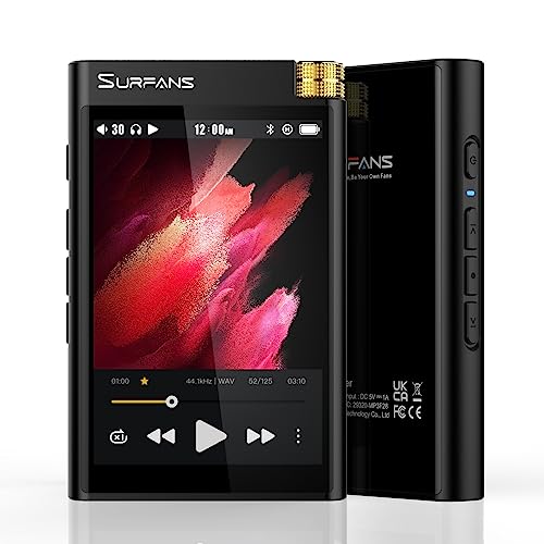 Surfans HiFi Bluetooth Mp3 Player: F28 High Res Lossless Portable Music Player - 3.5 inch Digital Audio Player Support up to 512GB