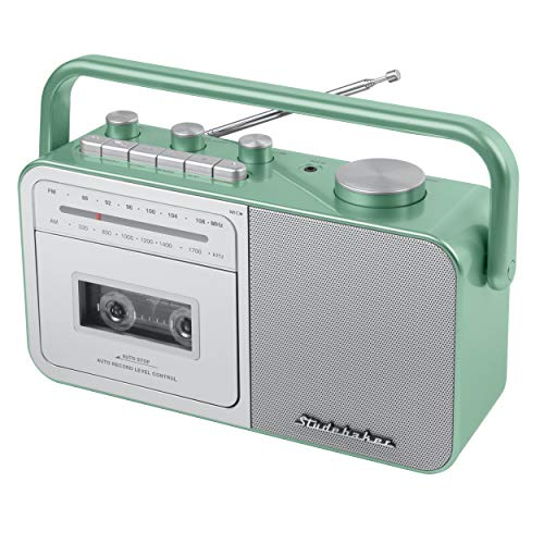 Studebaker SB2130TS Portable Cassette Player/Recorder with AM/FM Radio (Teal/Silver)