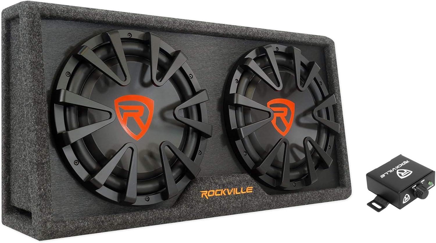 Rockville Dual 12 in. Powered Car Subwoofer Enclosure