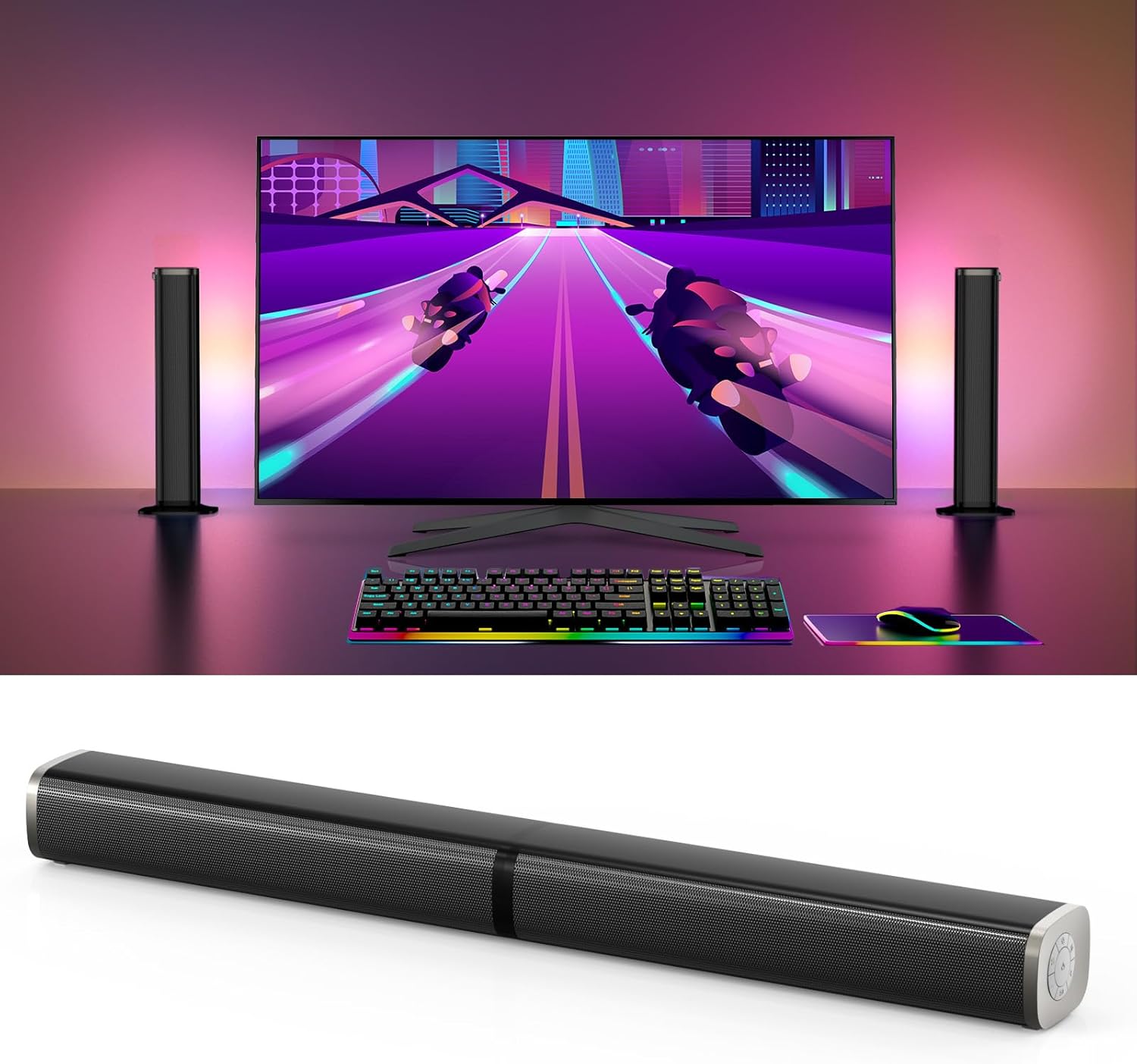 Wohome 2.2 Sound Bar for Smart TV with Built-in Subwoofers