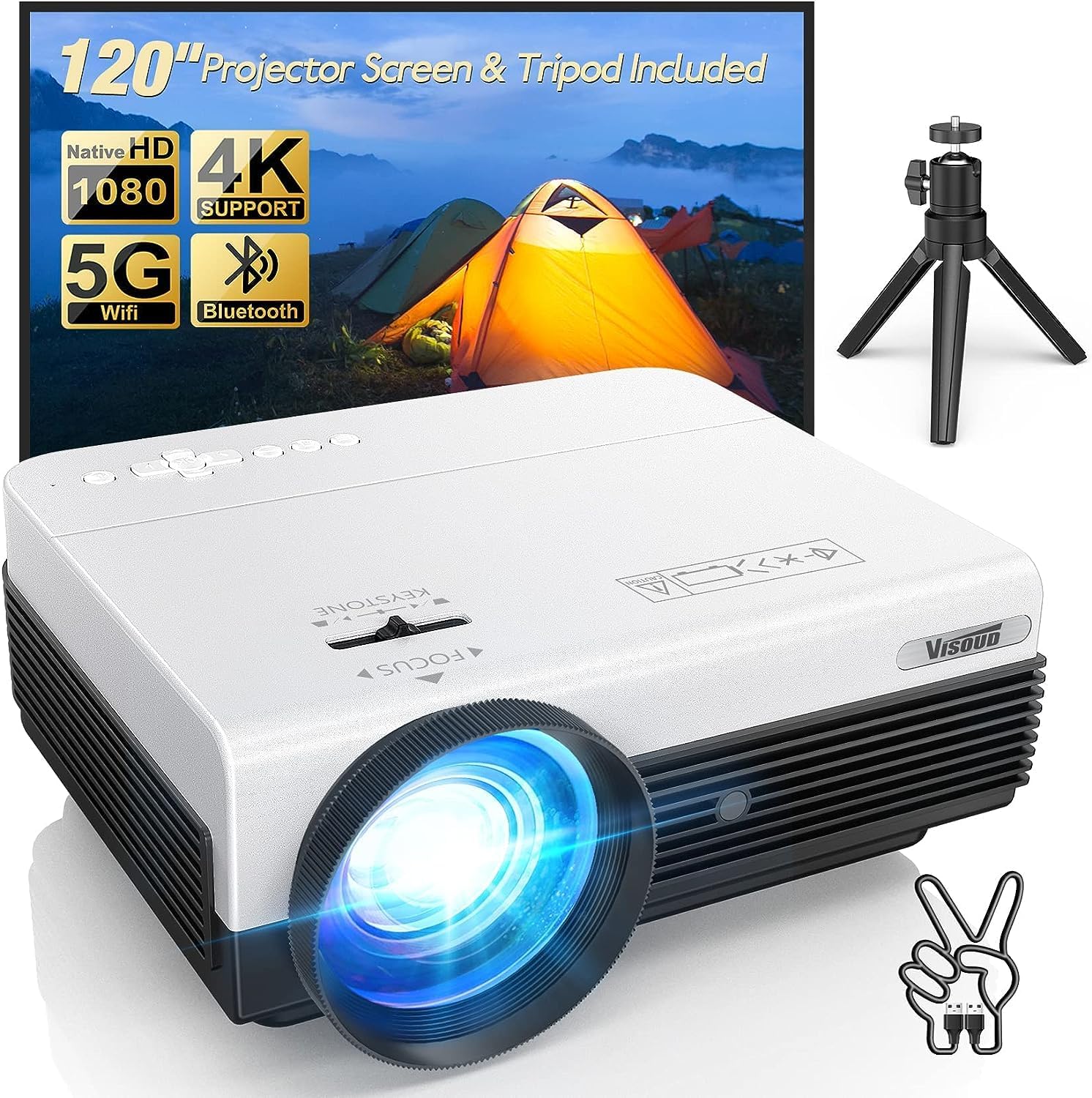 5G Projector with WiFi and Bluetooth