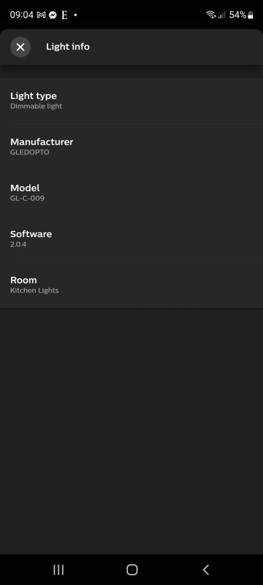 A Friends of Hue GLEDOPTO device added to my Philips Hue app