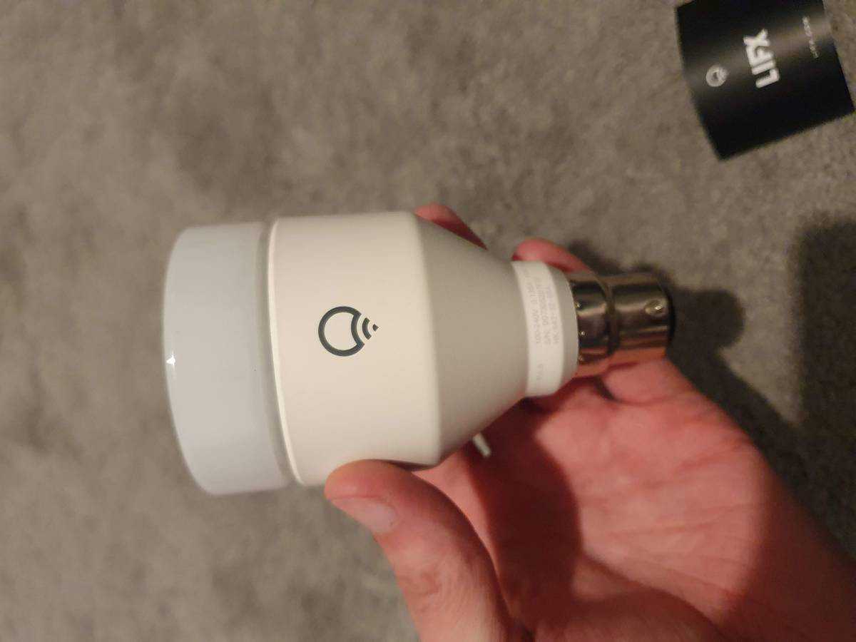 A LIFX full RGB bulb in my hand