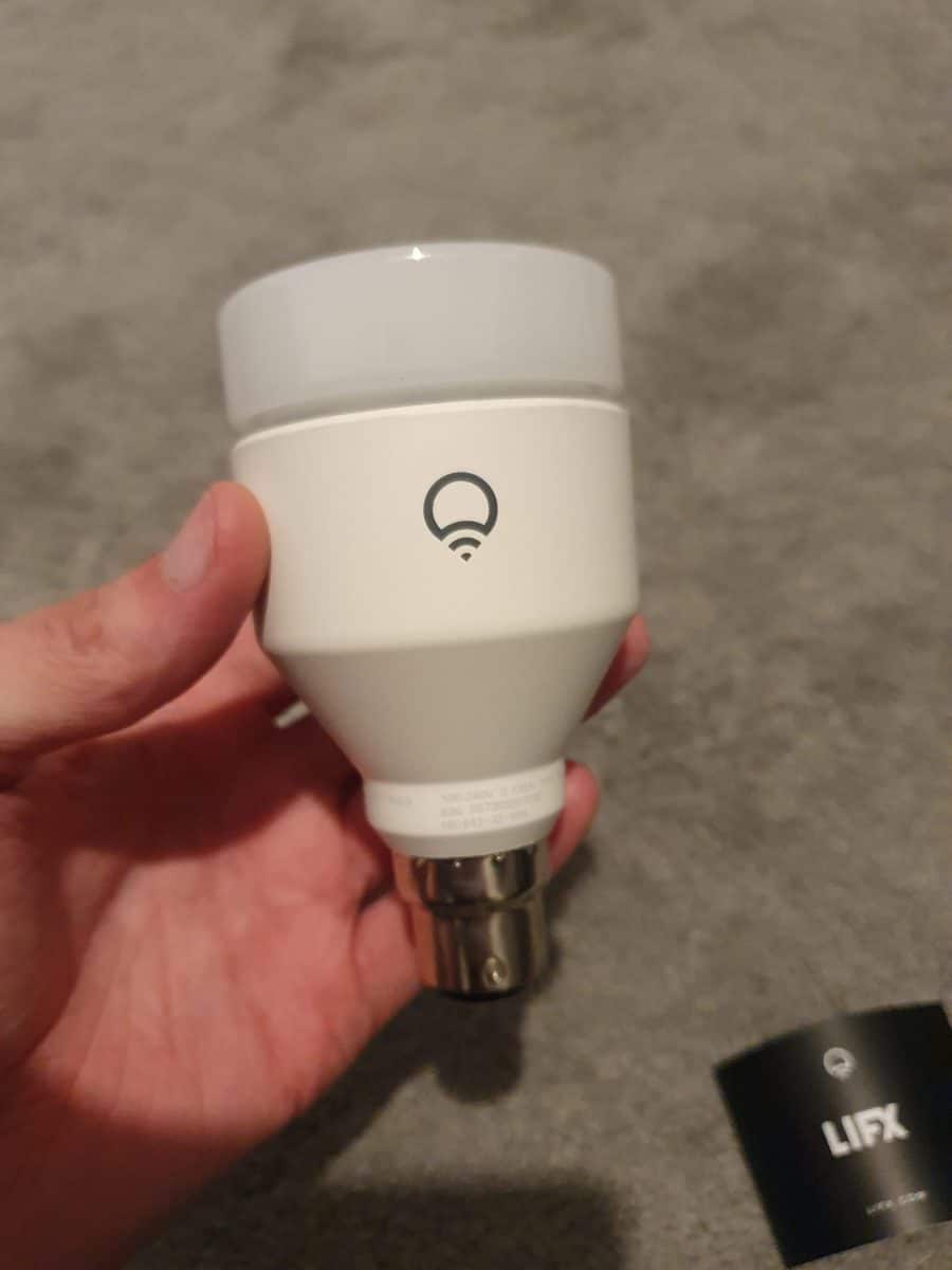 A LIFX full RGB bulb in my hand