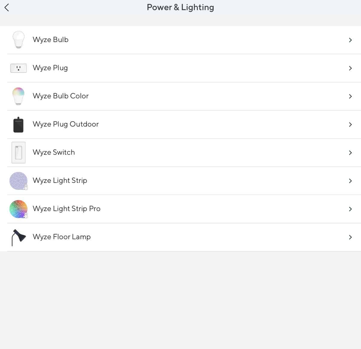 Add a Lighting Device in the Wyze App