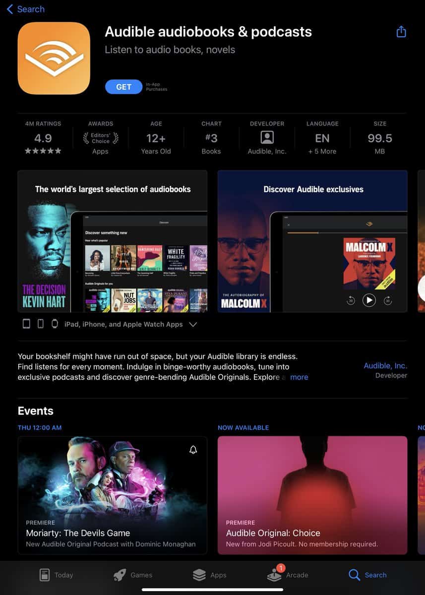 Audible App in App Store