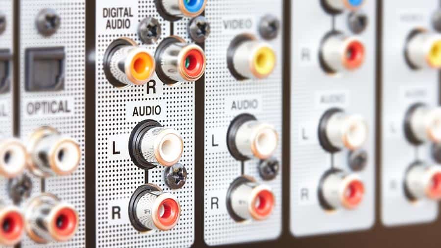 Analog audio input connector of A/V receiver