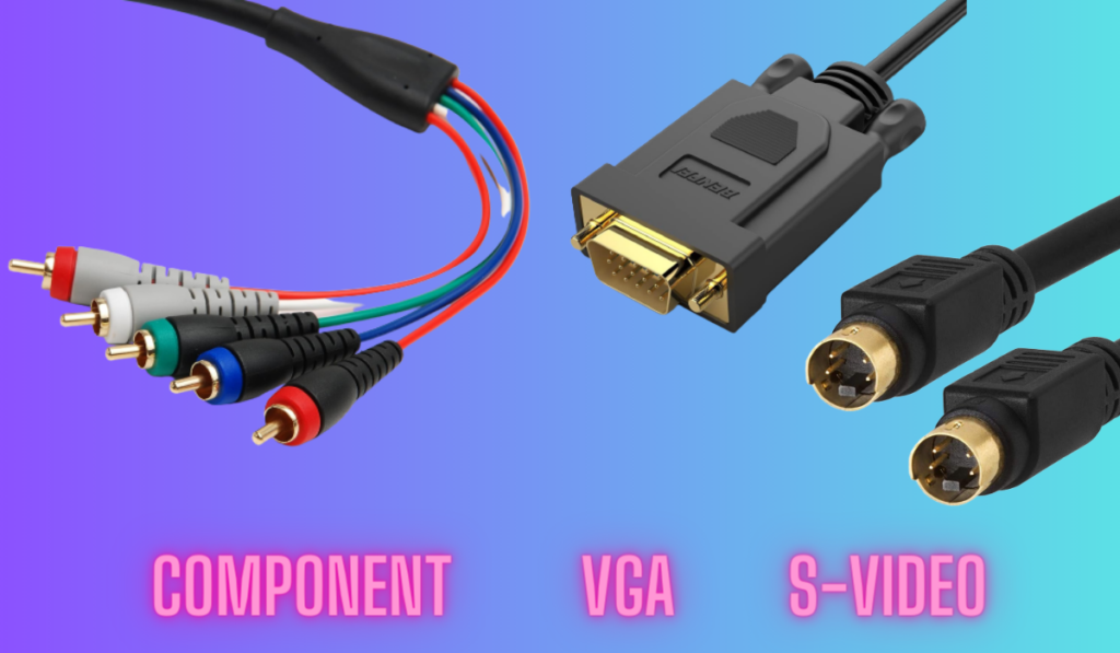 Component VGA S-Video Connectors