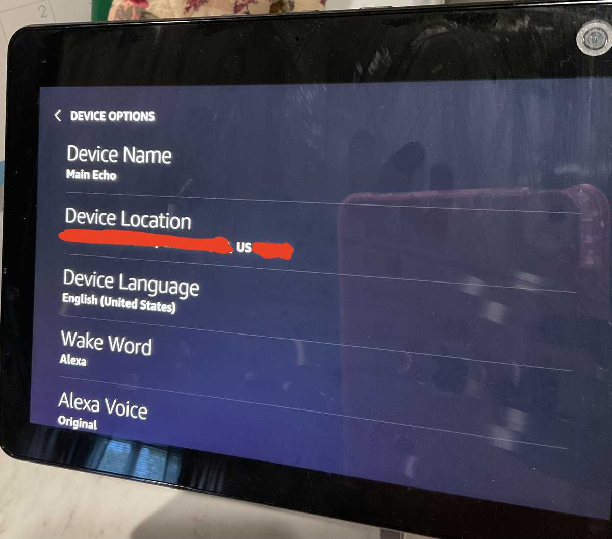 Device Location on the Echo Show 10