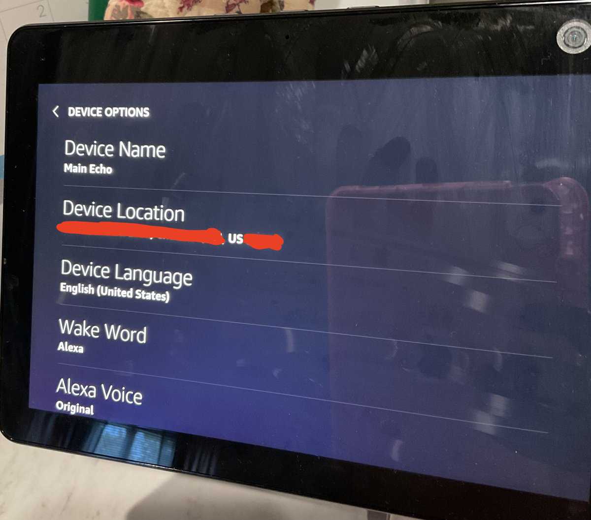 Device Location on the Echo Show 10