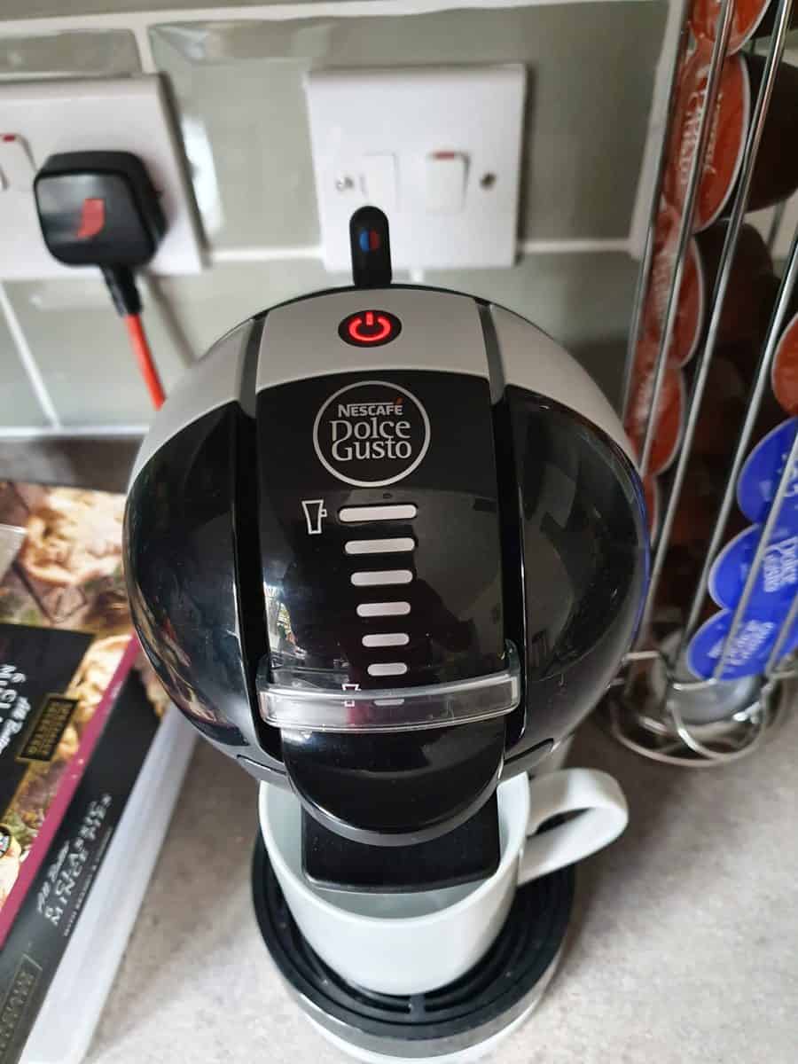 My Dolce Gusto coffee machine with an electric physical switch